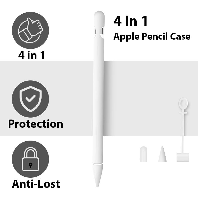 For Apple Pencil 1st Gen Silicone 4in1 Set Case