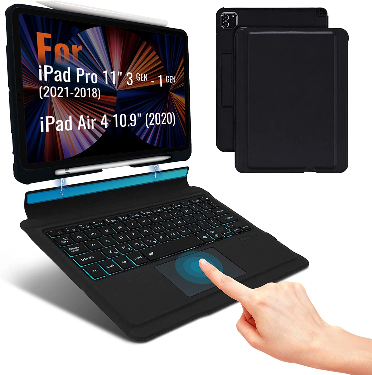 iPad Air 4 Air 5 10.9'& Pro 11' 2021/2022 Detachable Keyboard Case