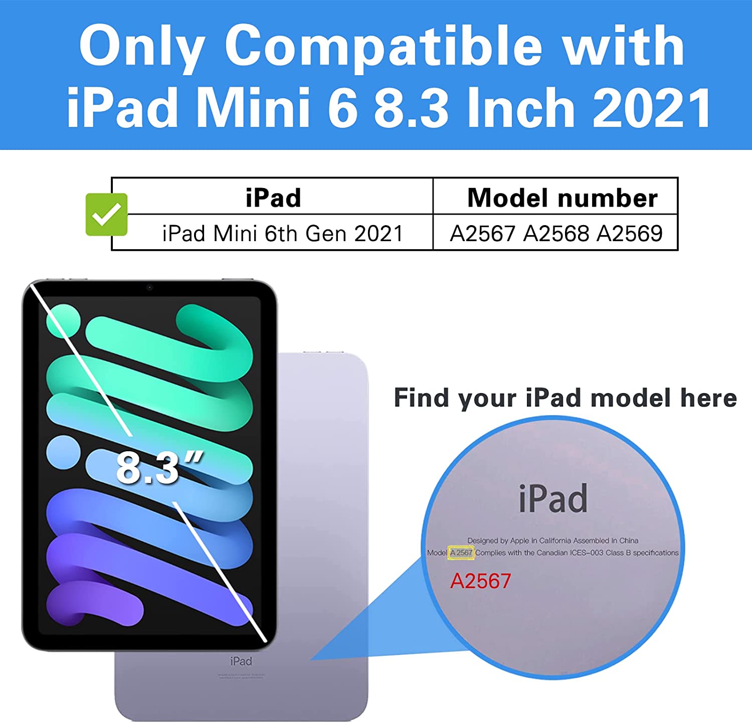 2021 iPad Mini 8.3'' Smart Folio Cover Case