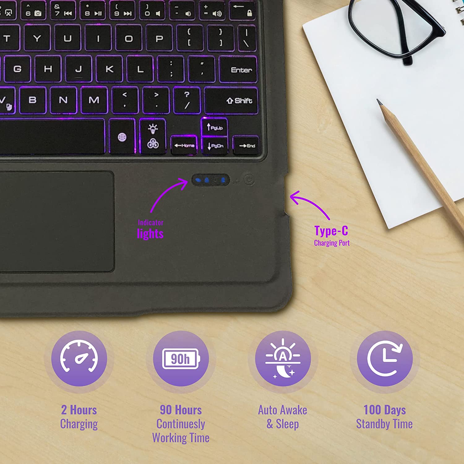 iPad Air 4 Air 5 10.9'& Pro 11' 2021/2022 Detachable Keyboard Case