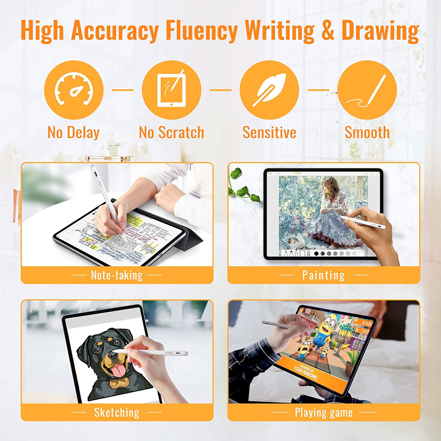 Capacitive Stylus Pen for iPad with Palm Rejection