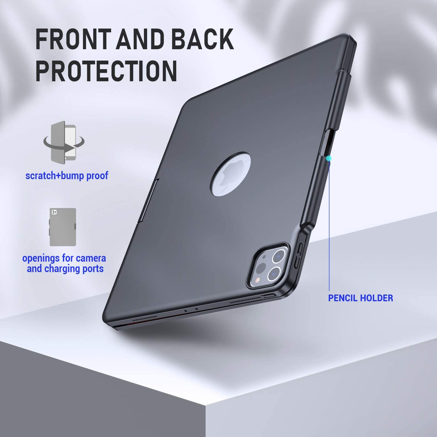 iPad Pro 3rd 4th 5th 6th Gen 12.9' Keyboard Case for with 360 Screen Rotate