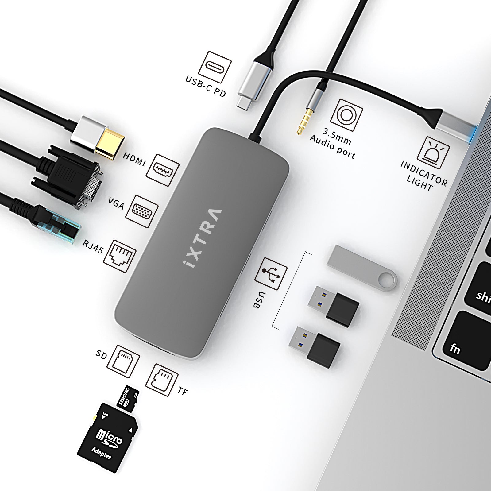 10 in 1 USB-C Multimedia Hub For MacBook & iPad pro