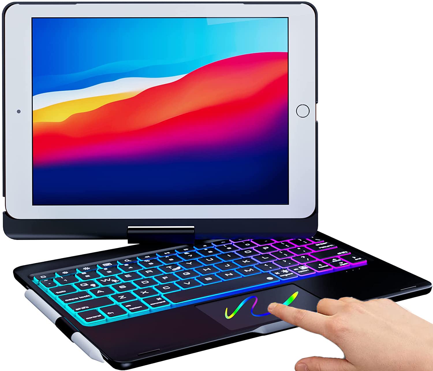 iPad Keyboard Case for iPad 7/8/9th Gen 10.2 Air 3rd 10.5 with 360 Screen Rotate